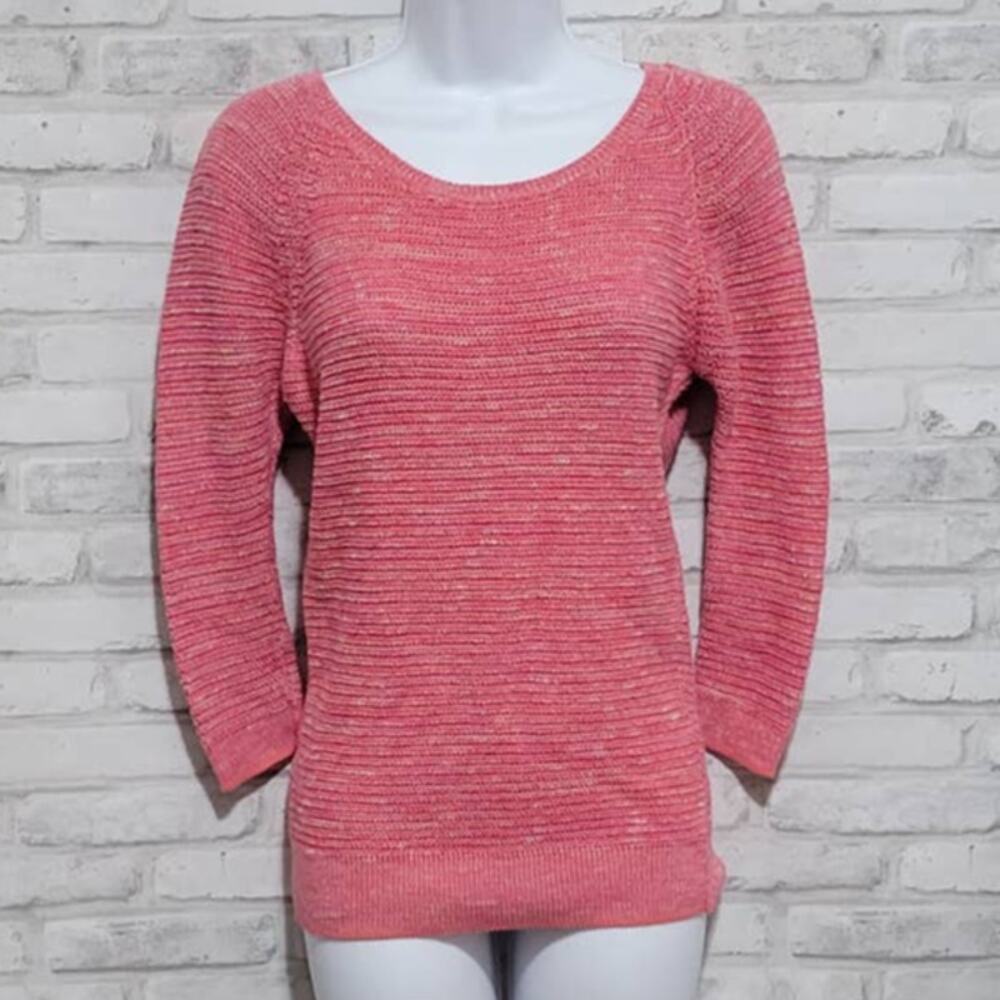 Ann Taylor Loft Marled Pink Knit Pullover Sweater Size XS